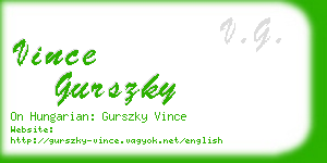 vince gurszky business card